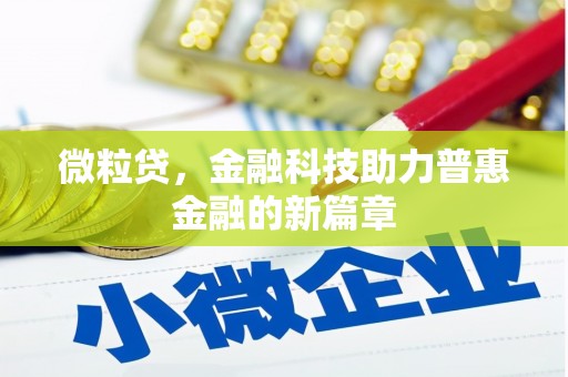 安溪微粒贷，金融科技助力普惠金融的新篇章