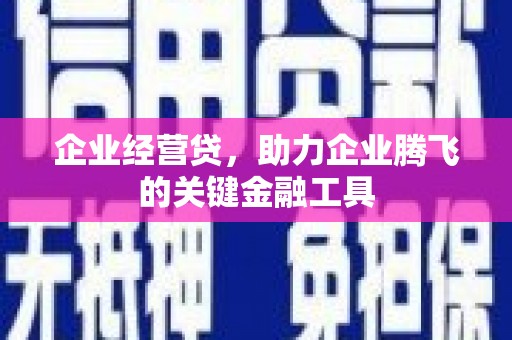 安溪企业经营贷，助力企业腾飞的关键金融工具