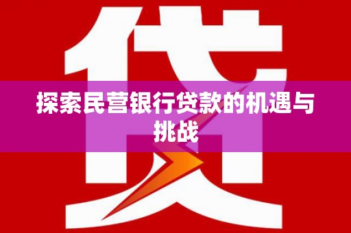 安溪探索民营银行贷款的机遇与挑战