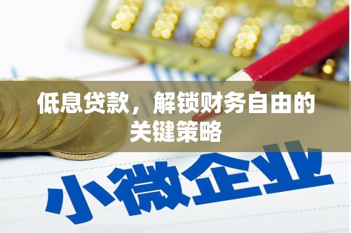 安溪低息贷款，解锁财务自由的关键策略