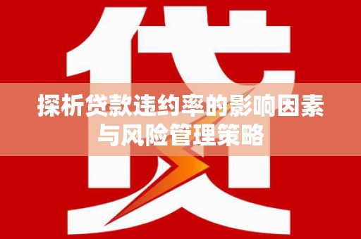 安溪探析贷款违约率的影响因素与风险管理策略