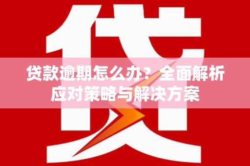 安溪贷款逾期怎么办？全面解析应对策略与解决方案