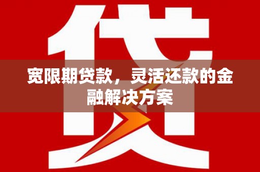 安溪宽限期贷款，灵活还款的金融解决方案
