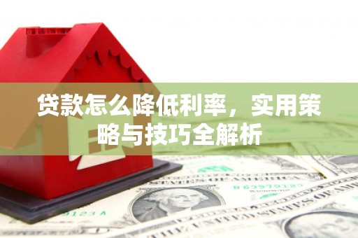 安溪贷款怎么降低利率，实用策略与技巧全解析