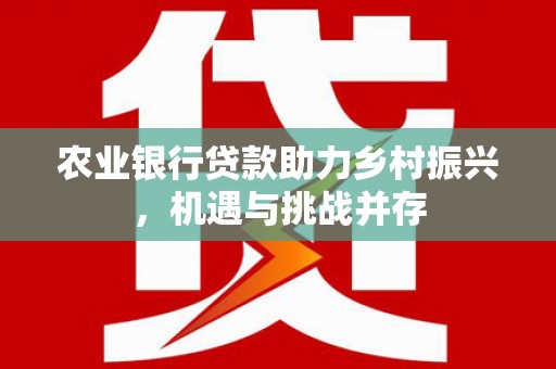 安溪农业银行贷款助力乡村振兴，机遇与挑战并存
