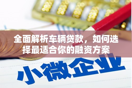 安溪全面解析车辆贷款，如何选择最适合你的融资方案