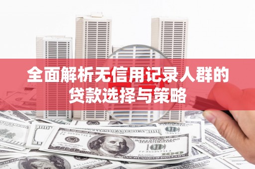 安溪全面解析无信用记录人群的贷款选择与策略