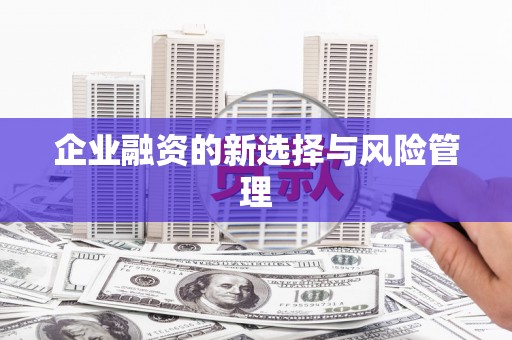 安溪企业融资的新选择与风险管理